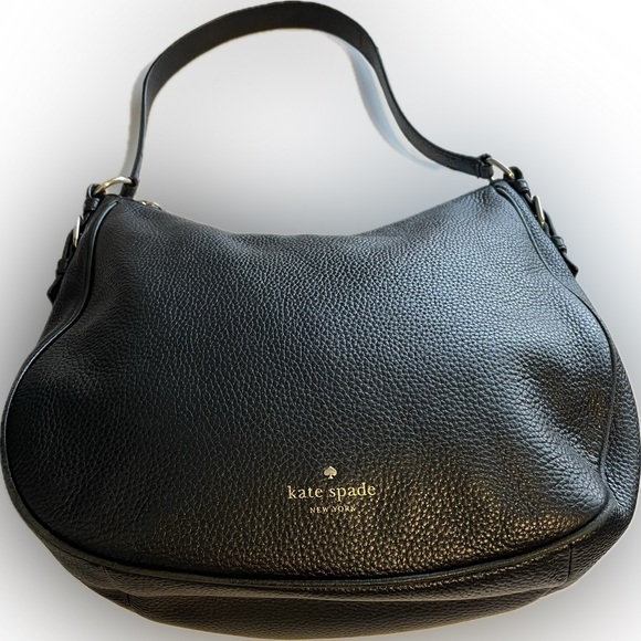 KATE SPADE Jackson Street Mylie Black Pebbled Leather Hobo Purse medium Bag - Picture 1 of 11